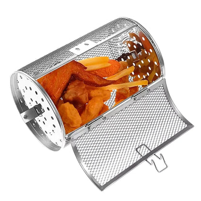 Cesto Rotativo em Aço Inoxidável para Forno e Air Fryer